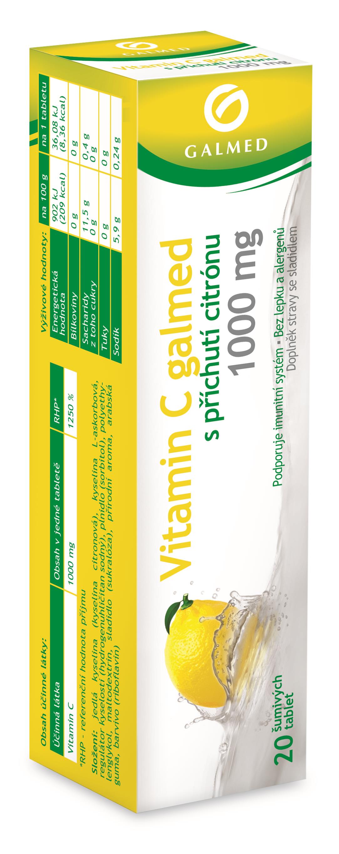 Galmed Vitamin C 1000 mg citron, 20 tablet