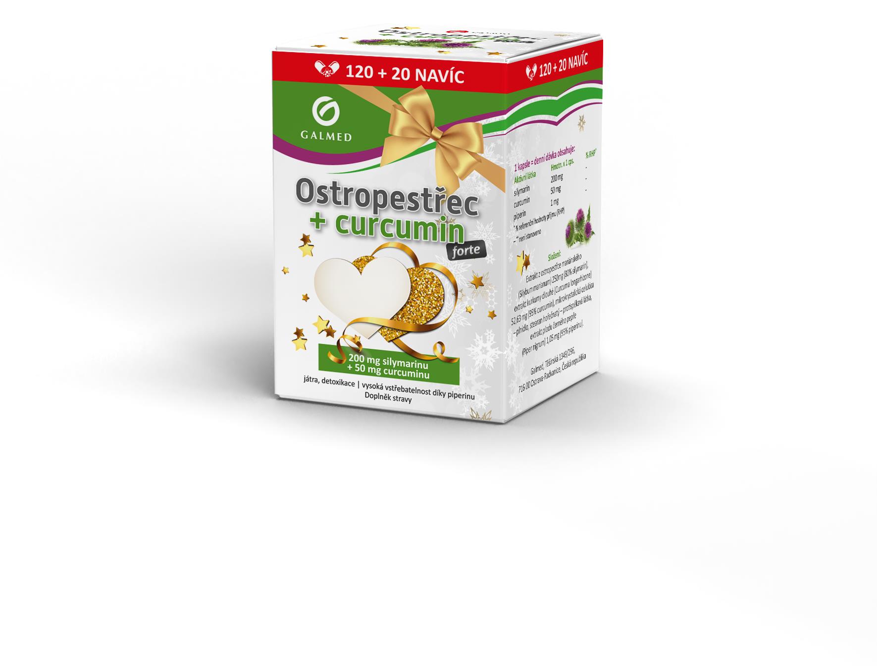 Galmed Ostropestřec + curcumin forte 120 + 20 kapslí