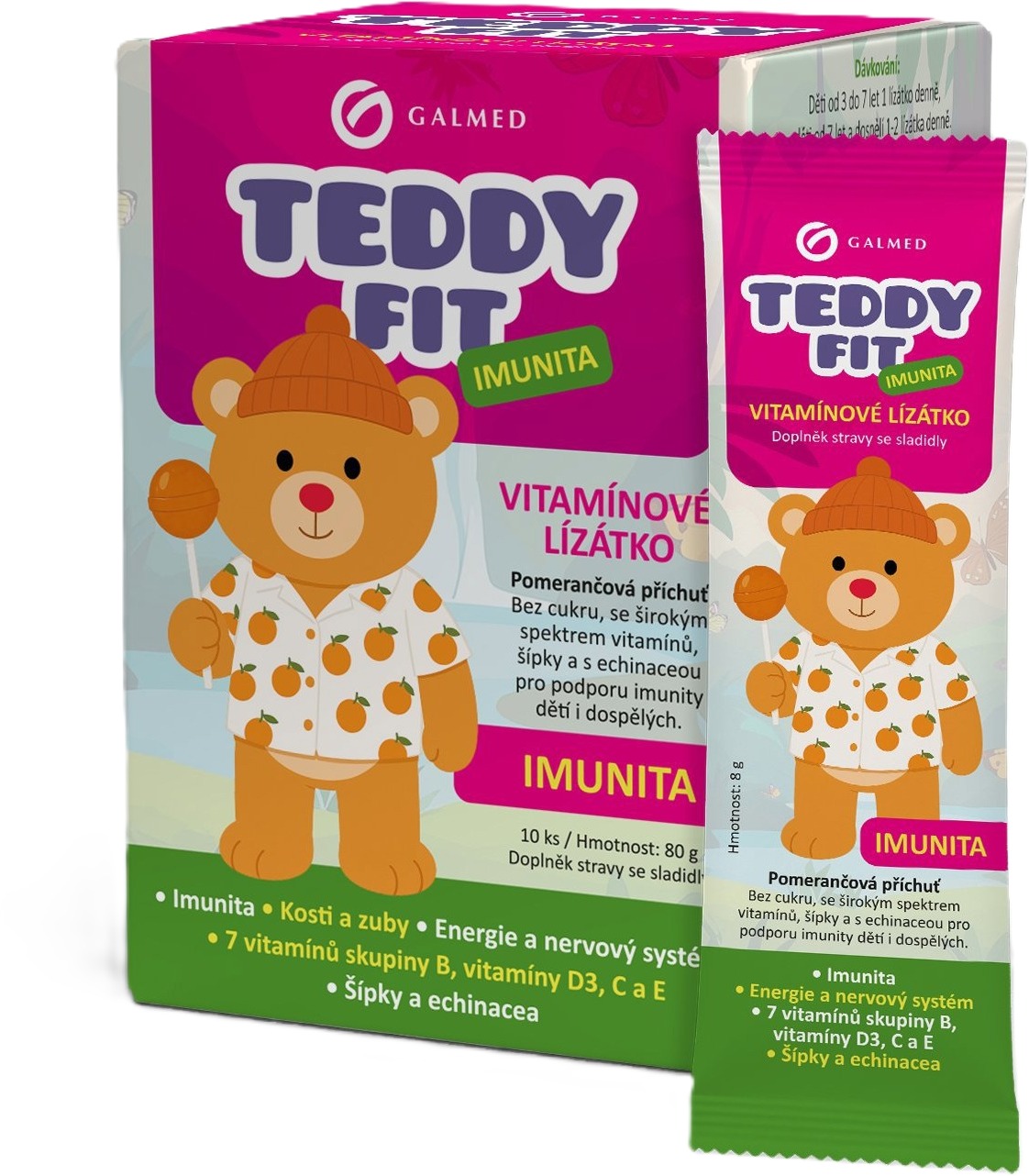 Galmed TeddyFit vitamínová lízátka 10 ks