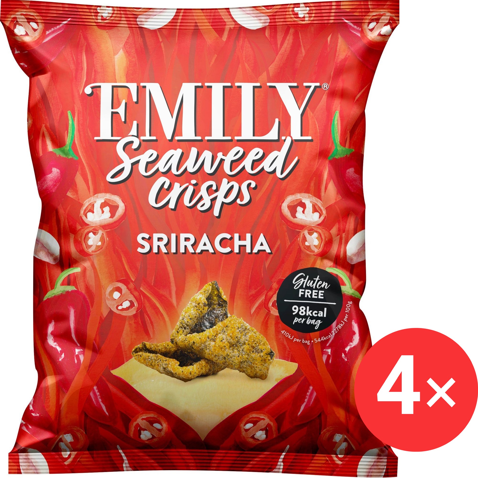 Emily Křupavé mořské řasy, srirarcha 4 x 18 g