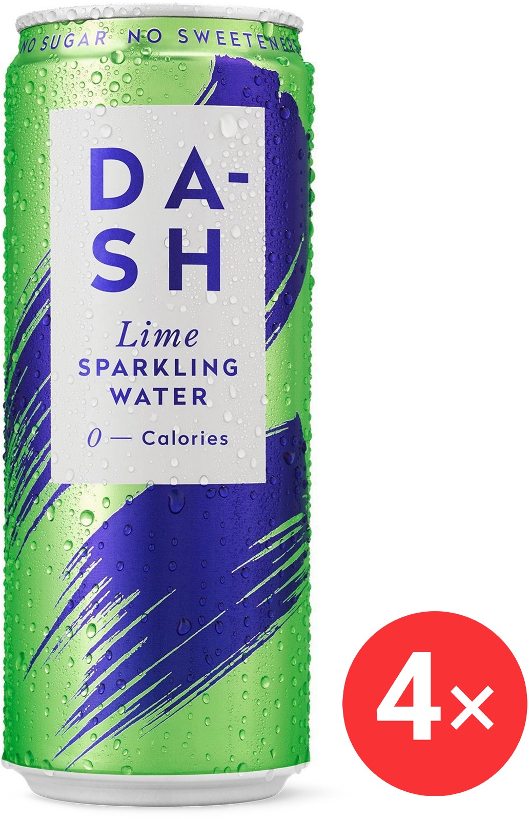 DASH Perlivá voda limetka 4 x 330 ml