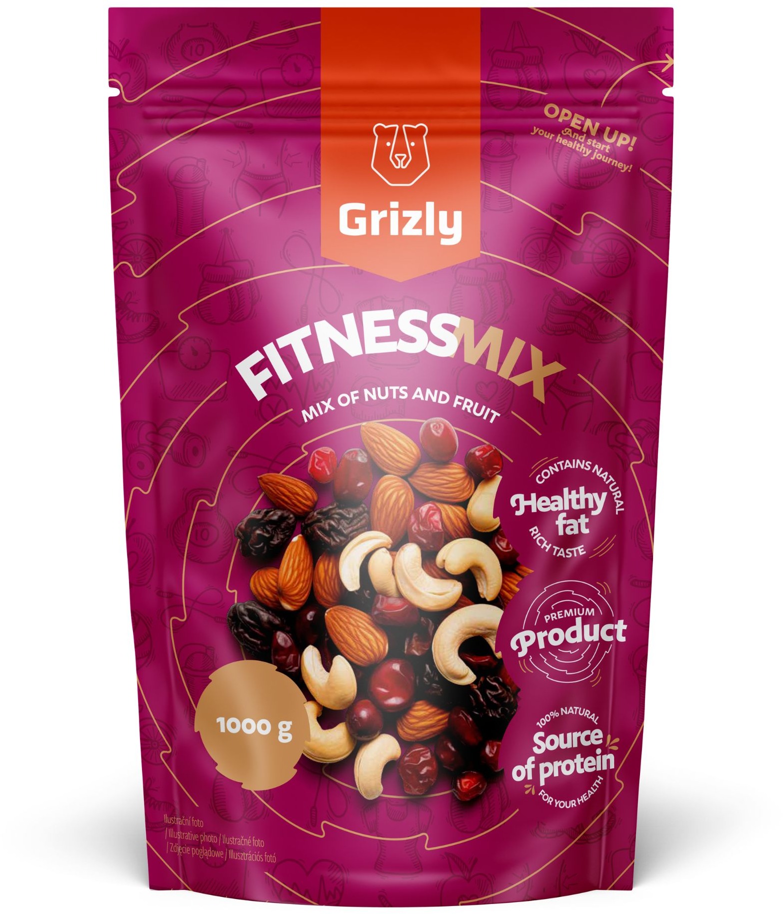 Grizly Fitness směs 1000 g