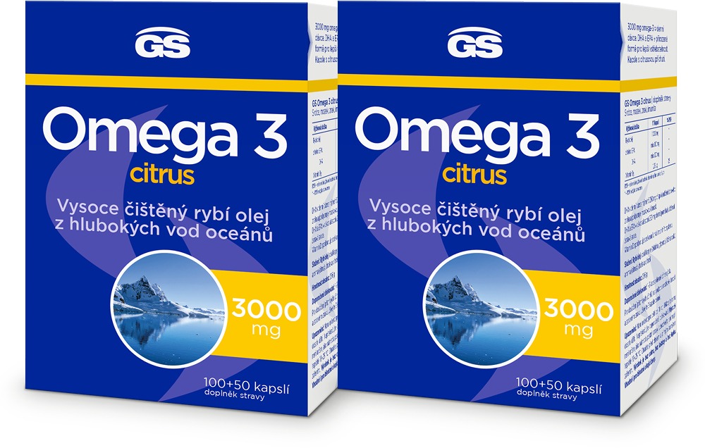 GS Omega 3 citrus, 2 x 100+50 kapslí