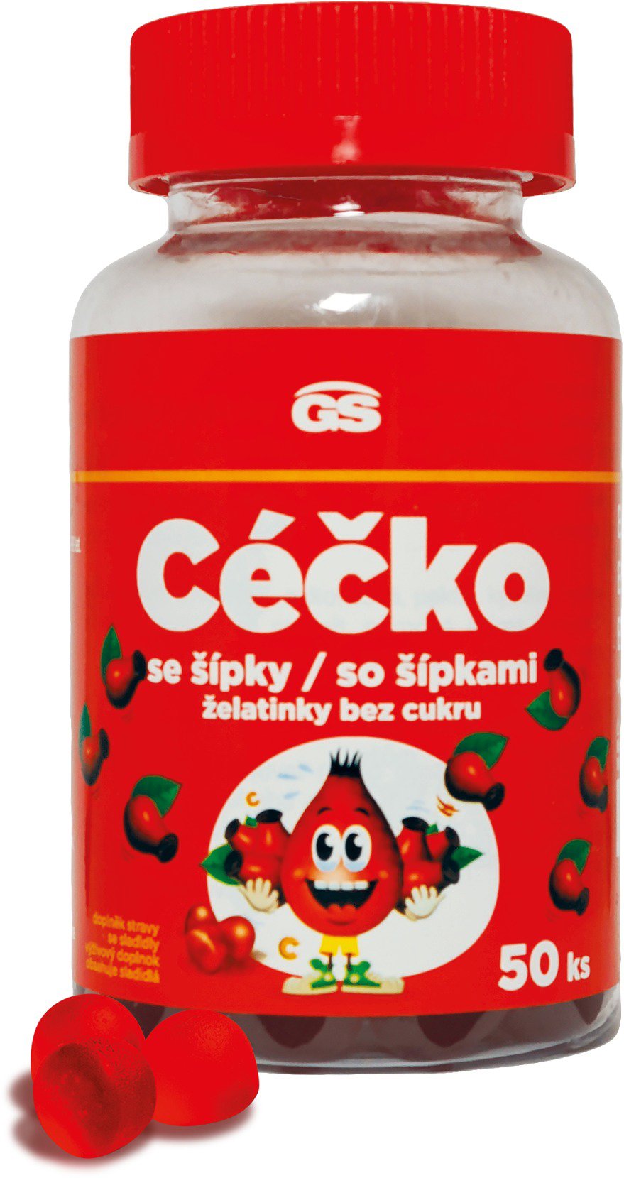 GS Céčko se šípky želatinky bez cukru 50ks