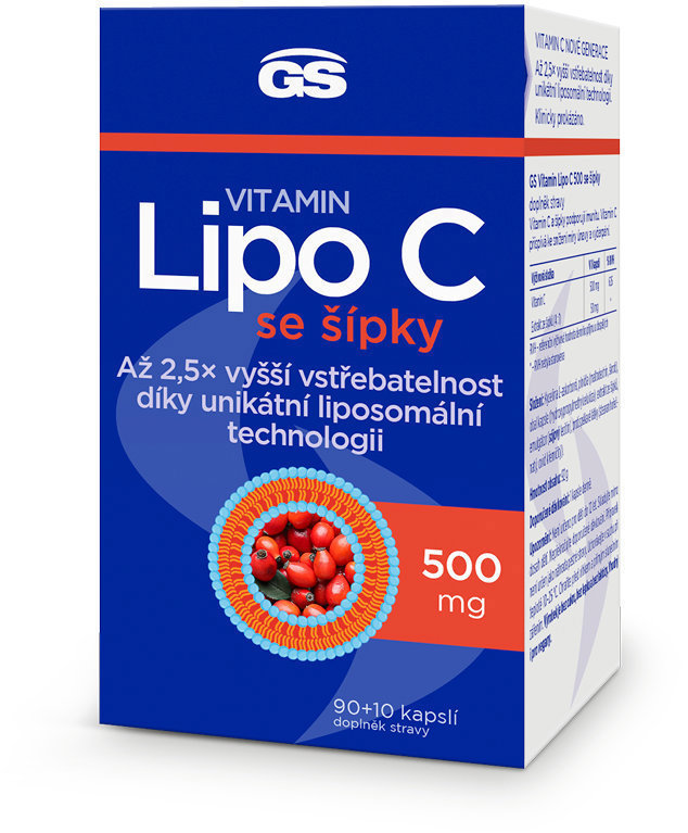 GS Vitamin Lipo C 500 mg se šípky 90 + 10 kapslí