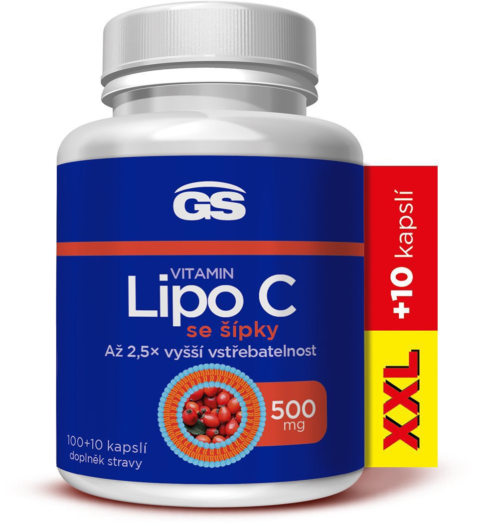 GS Vitamin Lipo C 500 mg se šípky, 100 + 10 kapslí