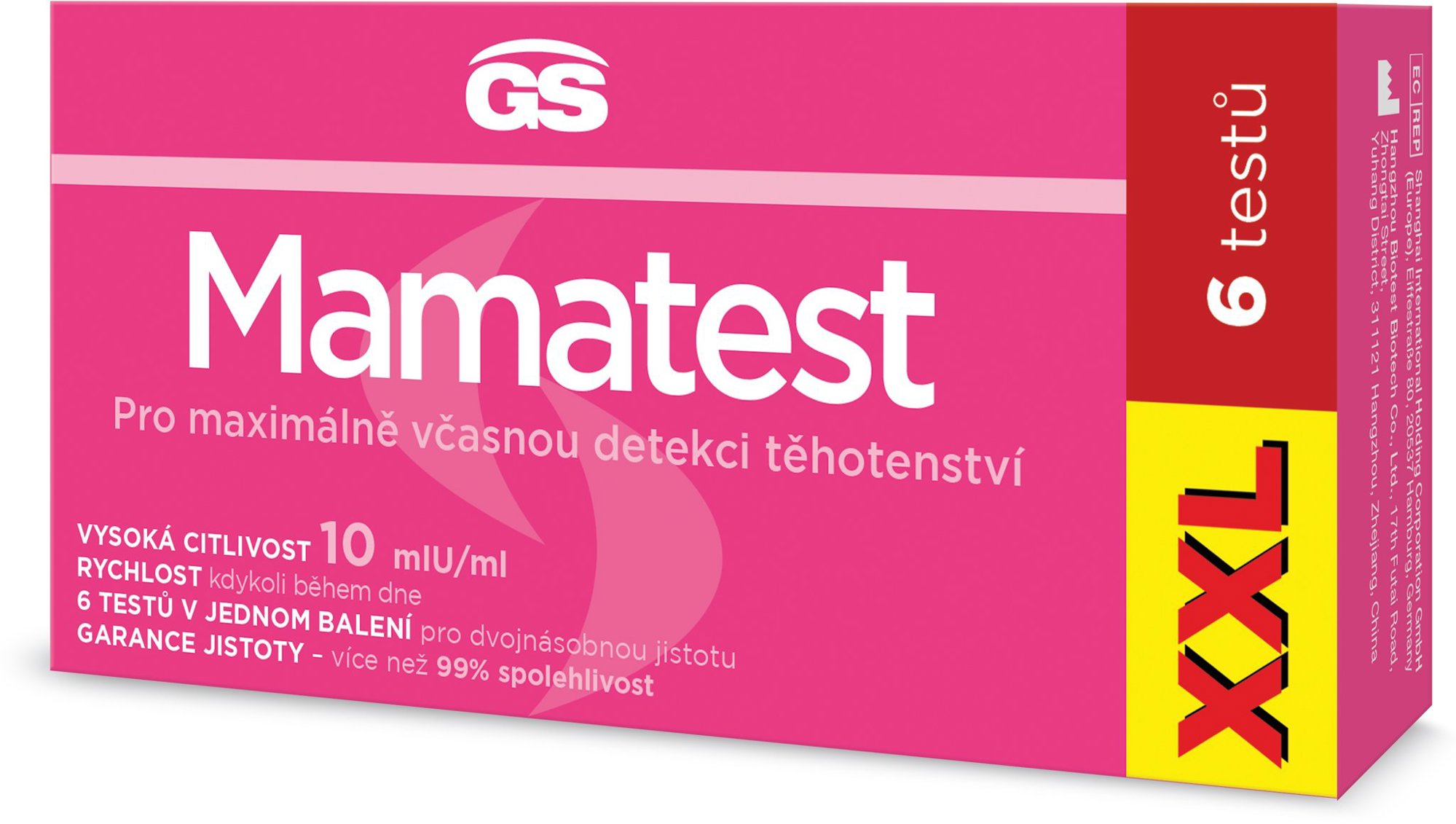 GS Mamatest Těhotenský test 6 ks XXL