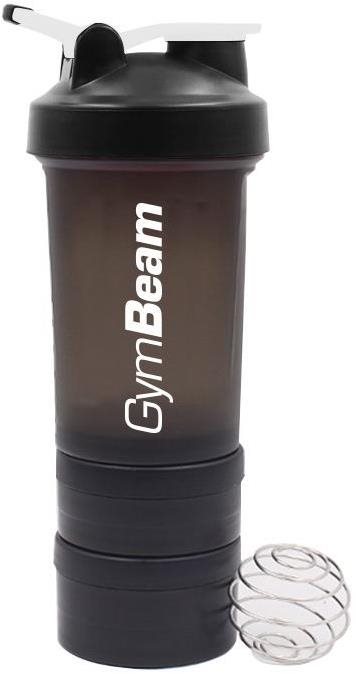 GymBeam Blend Bottle Black White 450 ml + zásobník