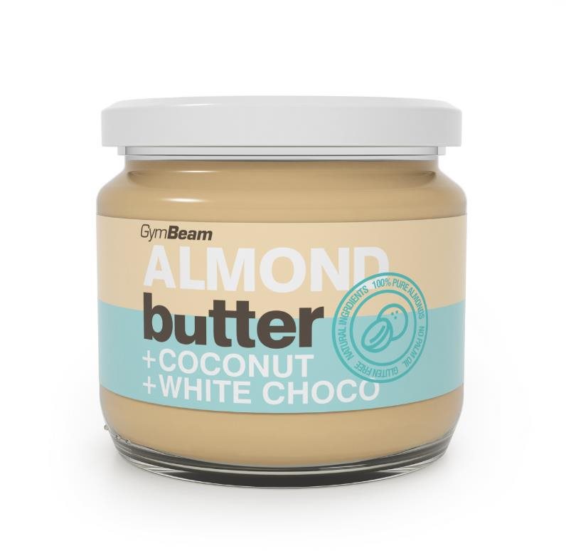GymBeam Mandlové máslo s kokosem a bílou čokoládou 340g
