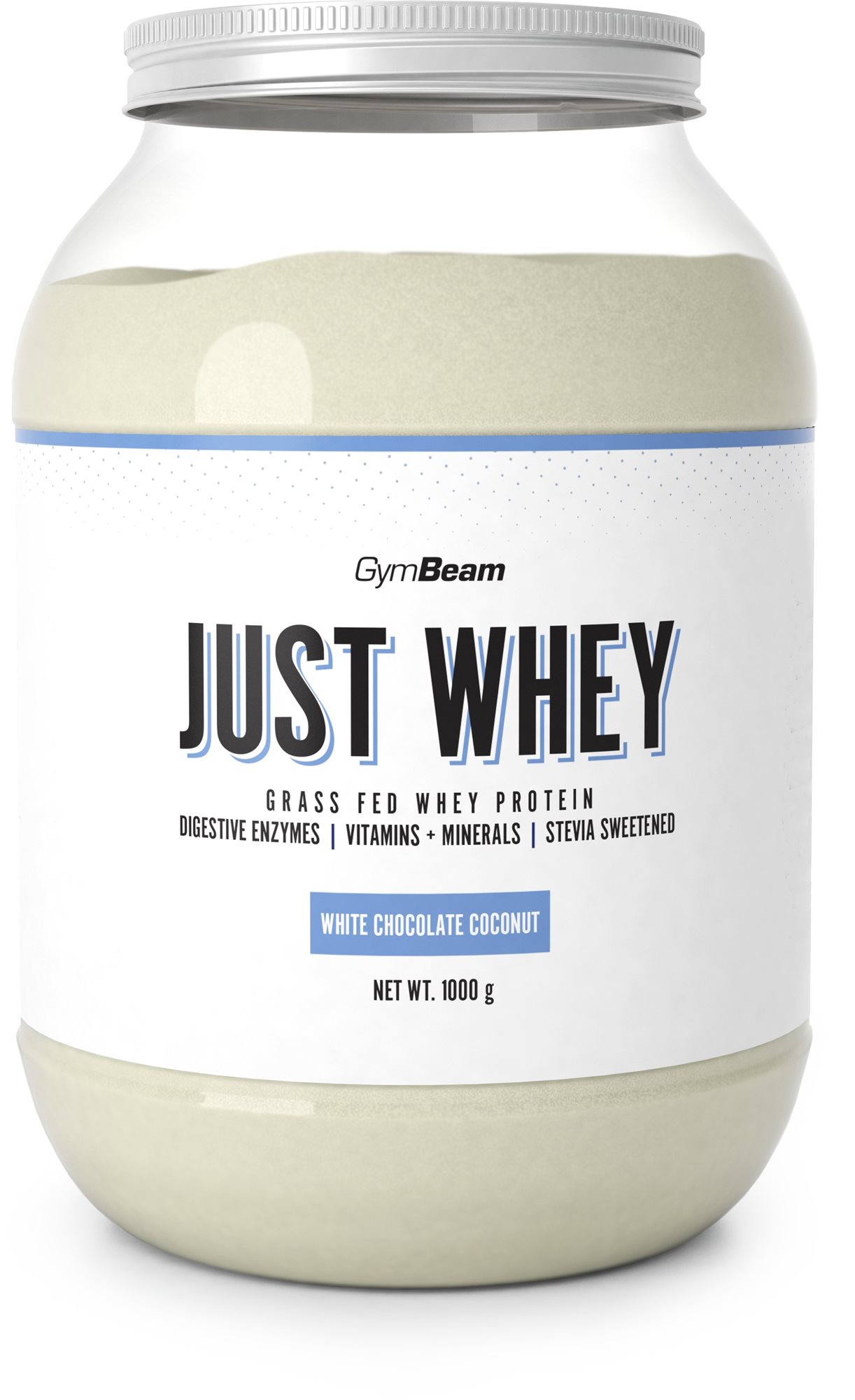GymBeam PROTEIN JUST WHEY - 1000 G - BÍLÁ ČOKOLÁDA + KOKOS Syrovátkový protein, , velikost 1 KG