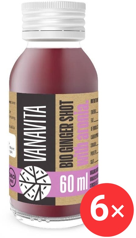 VanaVita Bio Ginger shot with aronia, 6 x 60 ml