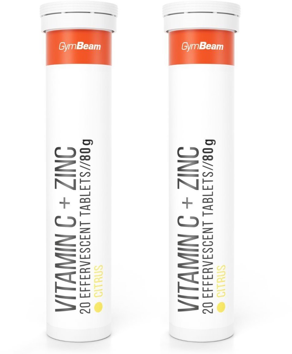 GymBeam Vitamin C + zinek šumivé citrusové ovoce 2 × 20 tablet
