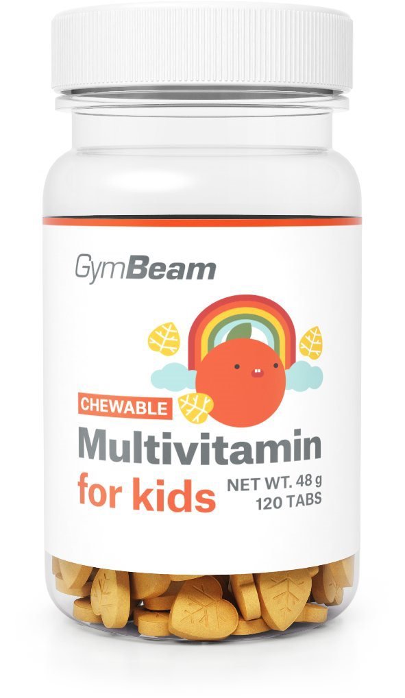GymBeam Multivitamín, tablety na cucání pro děti pomeranč 120 tablet