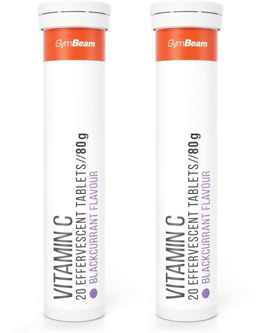 GymBeam Vitamín C 1000 mg šumivý černý rybíz 2 × 20 tablet