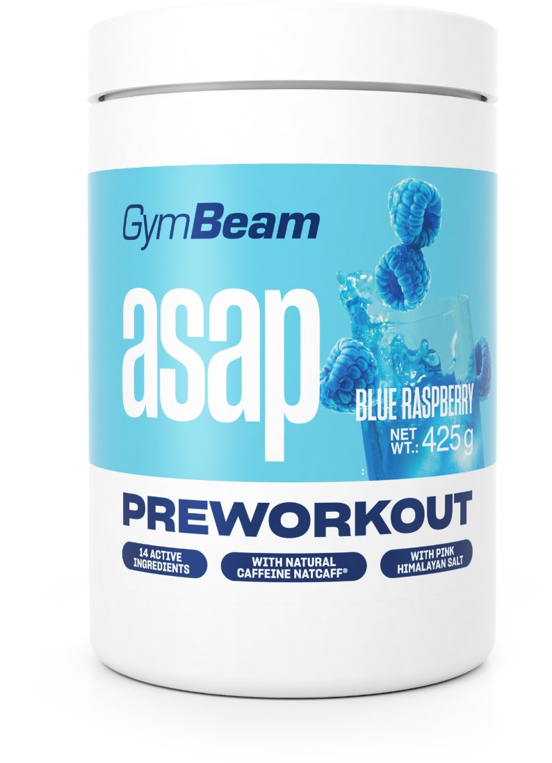 GymBeam ASAP Pre-Workout 425 g Modrá malina
