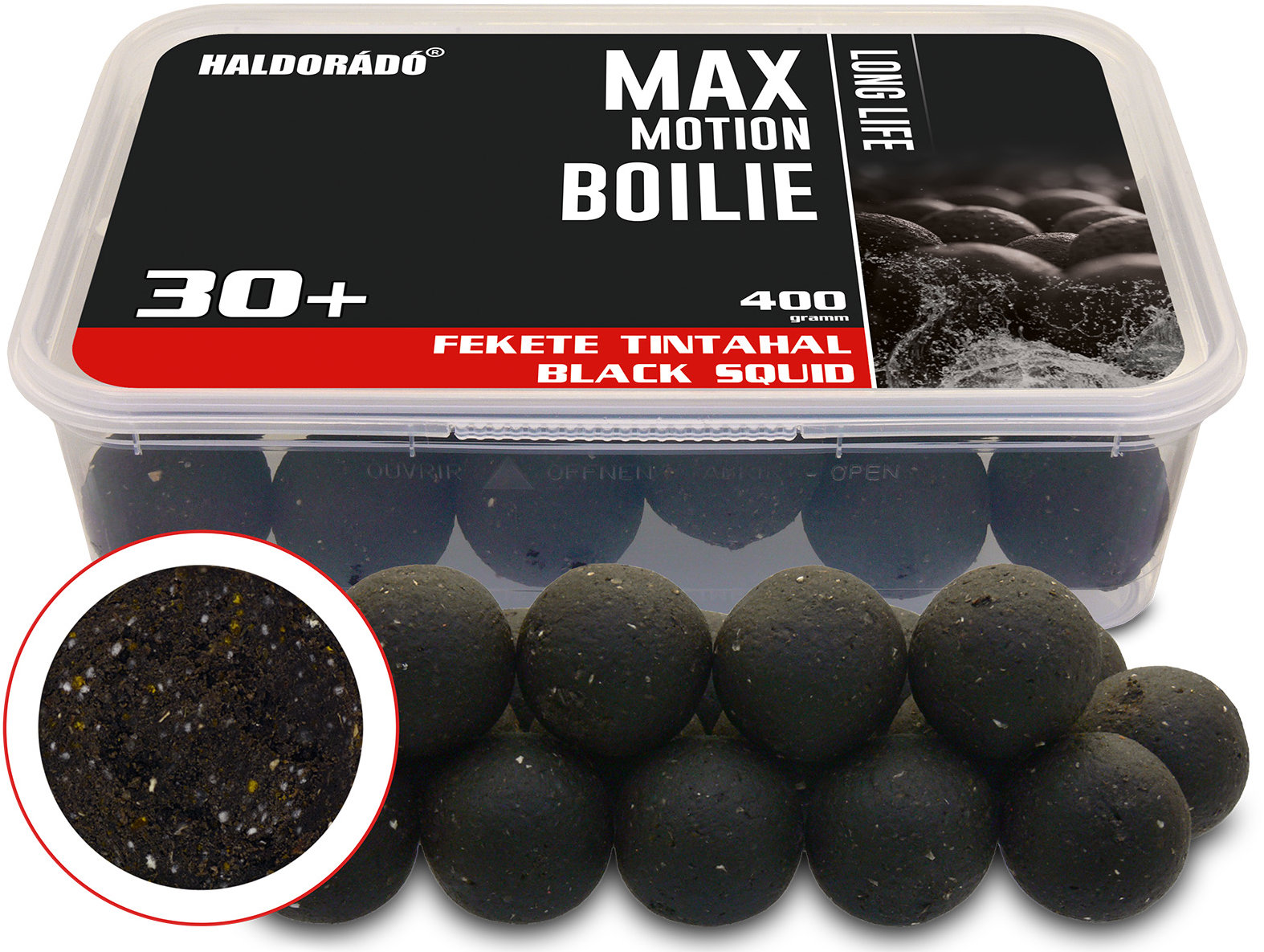 Haldorádó Boilies Max Motion Long Life 400 g 30 mm Černá chobotnice