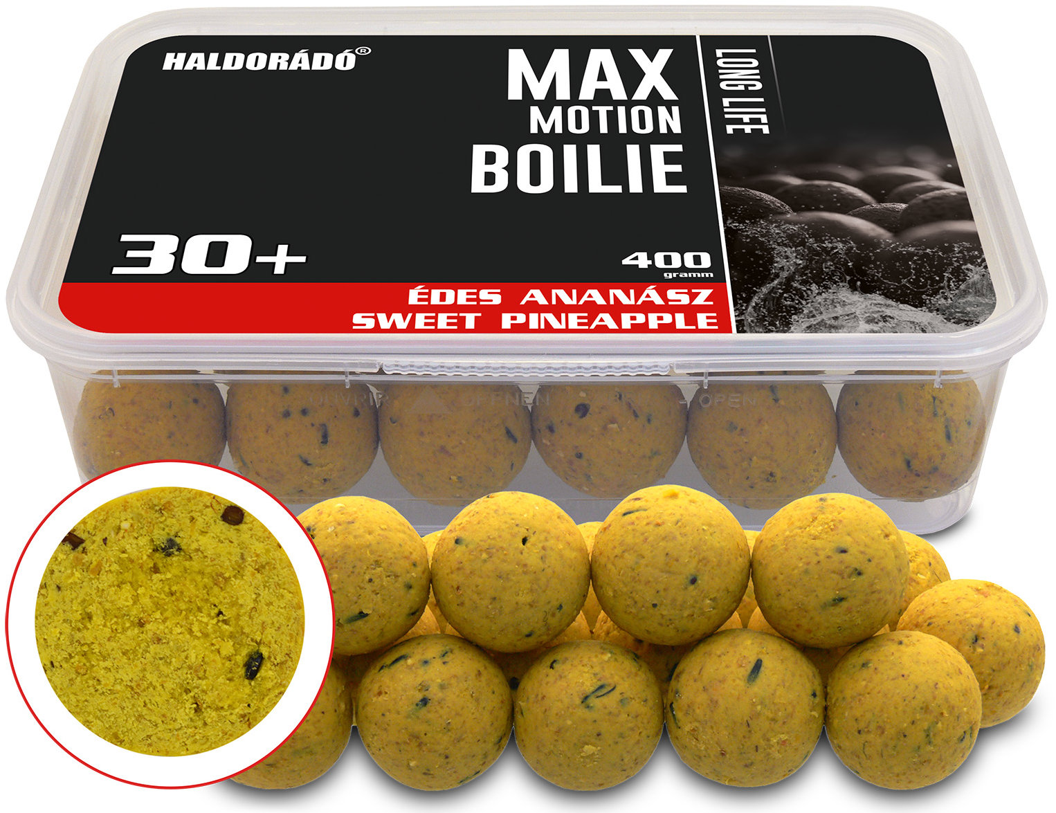 Haldorádó Boilies Max Motion Long Life 400 g 30 mm Sladký ananas