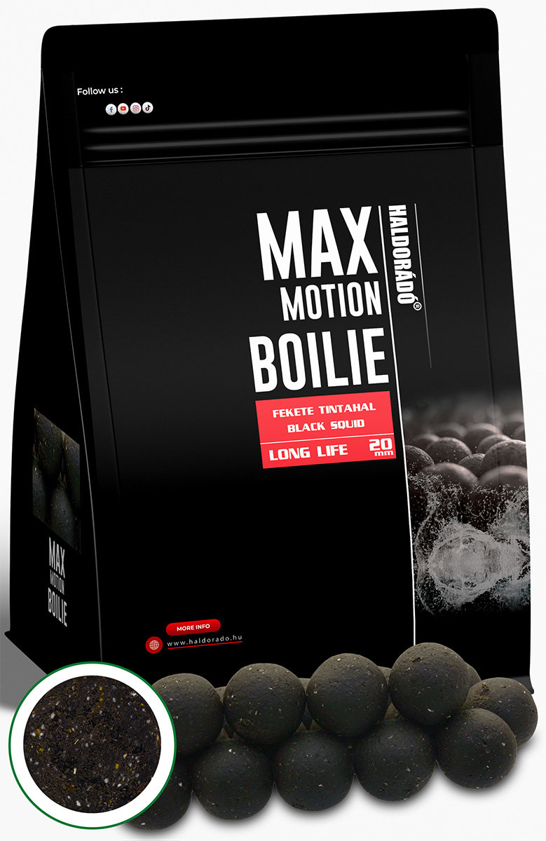 Haldorádó Boilies Max Motion Long Life 800 g 20 mm Černá chobotnice