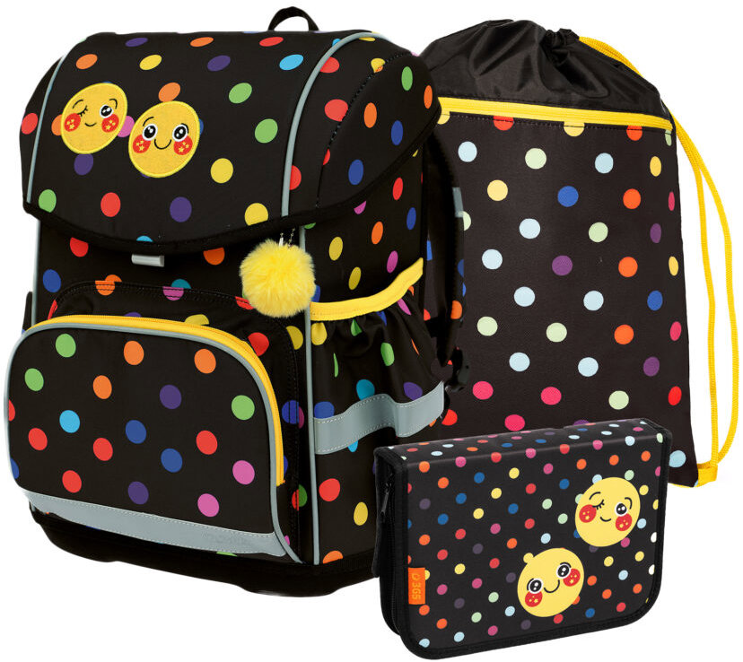 Stylový školní set Helma 365 Stil Smiley včetně batohu a školních potřeb.