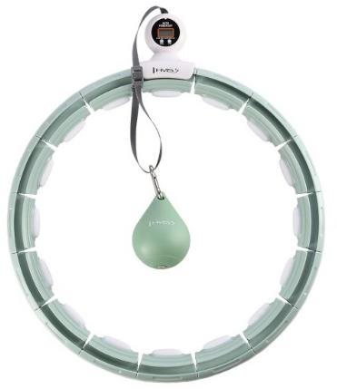 HMS Zelená hula hoop obruč se závažím, magnety a počítadlem HHM15