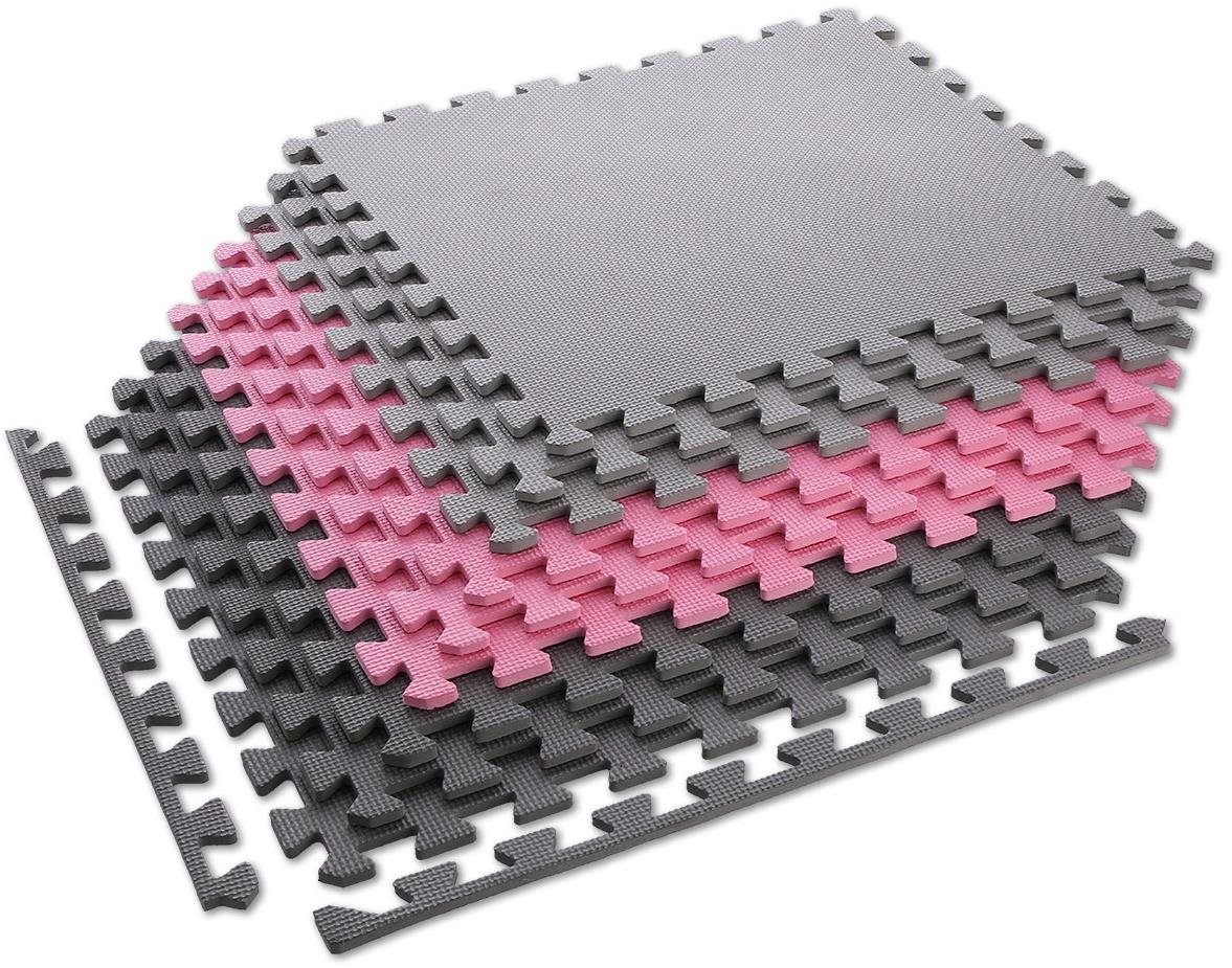 MP10 RŮŽOVÁ-ŠEDÁ OCHRANNÁ PUZZLE PODLOŽKA ONE FITNESS