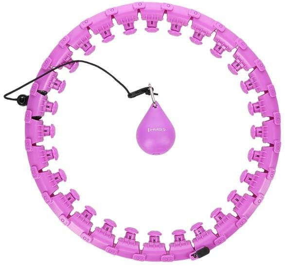 HHW12 plus size fialová masážní hula hop obruč se závažím HMS