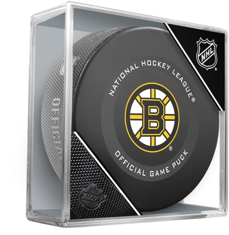 INGLASCO BOSTON BRUINS OFFICIAL GAME PUCK Fanouškovský hokejový puk, černá, velikost