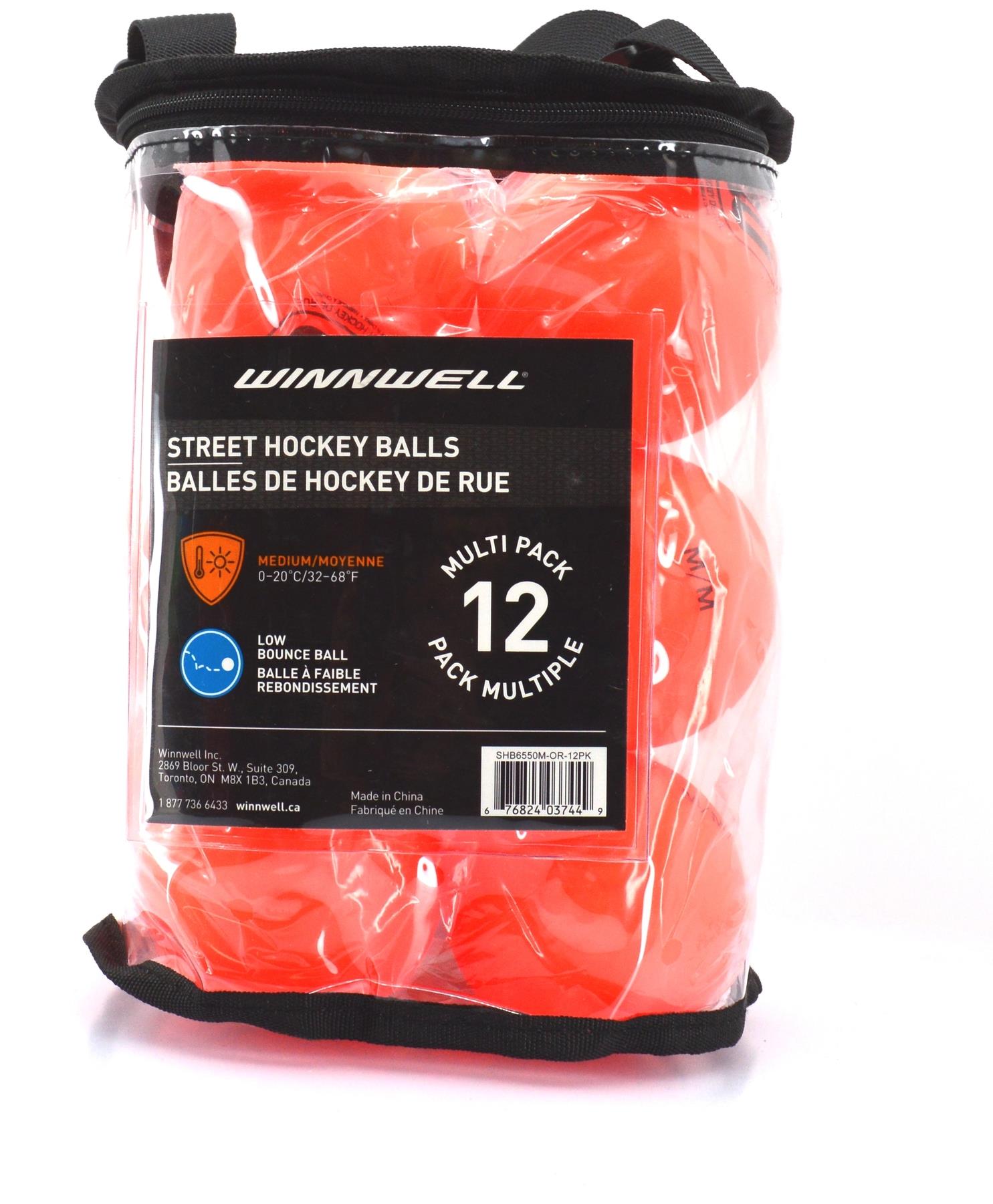 Winnwell míčky 12 kusů oranžové, Medium