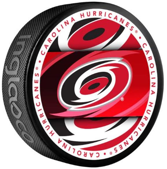 INGLASCO CAROLINA HURRICANES MEDALLION BLISTER Fanouškovský hokejový puk, černá, velikost