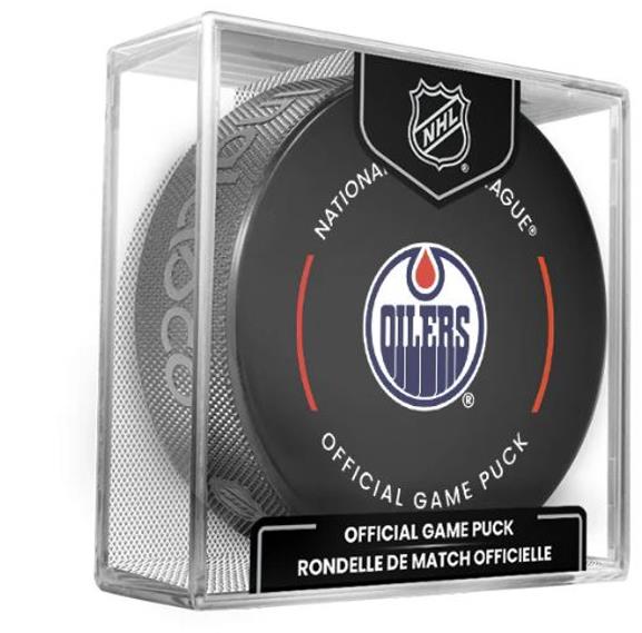 INGLASCO EDMONTON OILERS OFFICIAL GAME PUCK Fanouškovský hokejový puk, černá, velikost