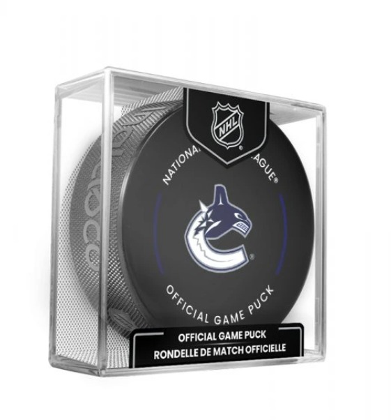 InGlasCo Fanouškovský puk NHL Official Game Puck (1ks), Vancouver Canucks