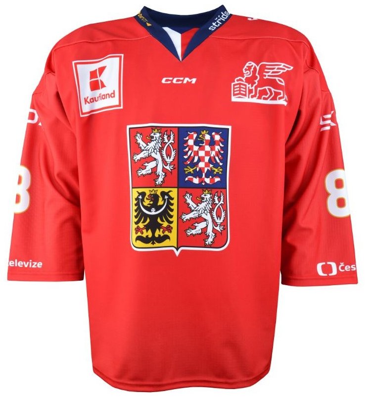 CCM Reprezentační dres s reklamou červený Pastrňák, Senior, L