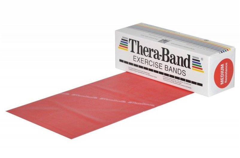 THE HYGENIC COMPANY Thera-Band posilovací guma 5,5 m, červená, středně silná