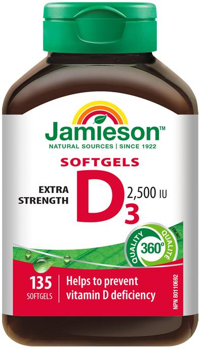 JAMIESON Vitamín D3 2500 IU 135 tablet