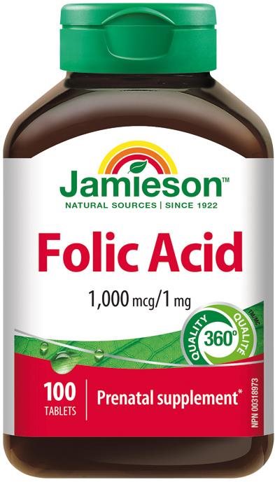 Jamieson Kyselina listová 1000 mcg 100 tablet