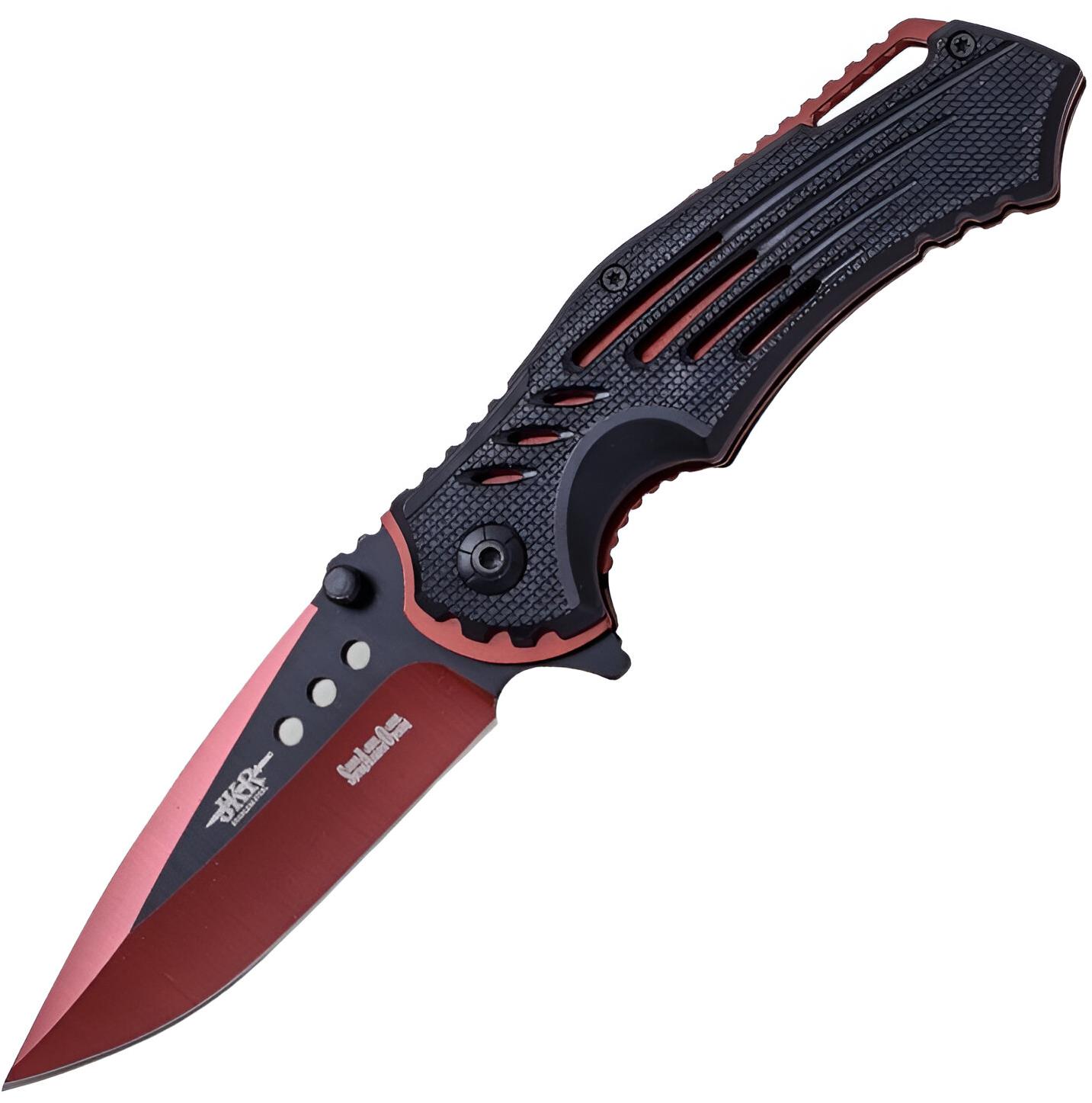 JKR Zavírací nůž, 9 cm, ABS, červeno-černý