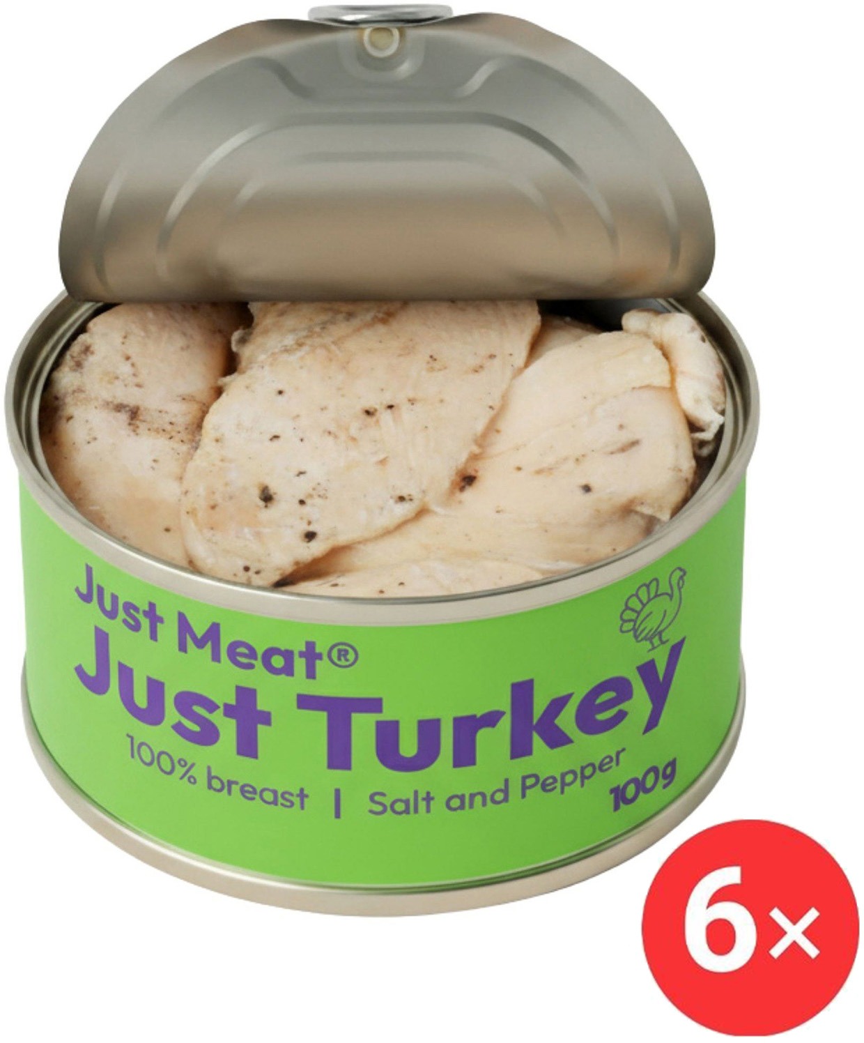 Just Meat Just Turkey 6 x 100 g salt and pepper