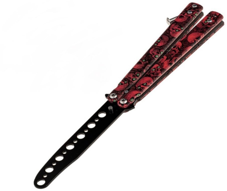 BSH Tréninkový kapesní skládací motýlek Red Skulls, 23,5 cm