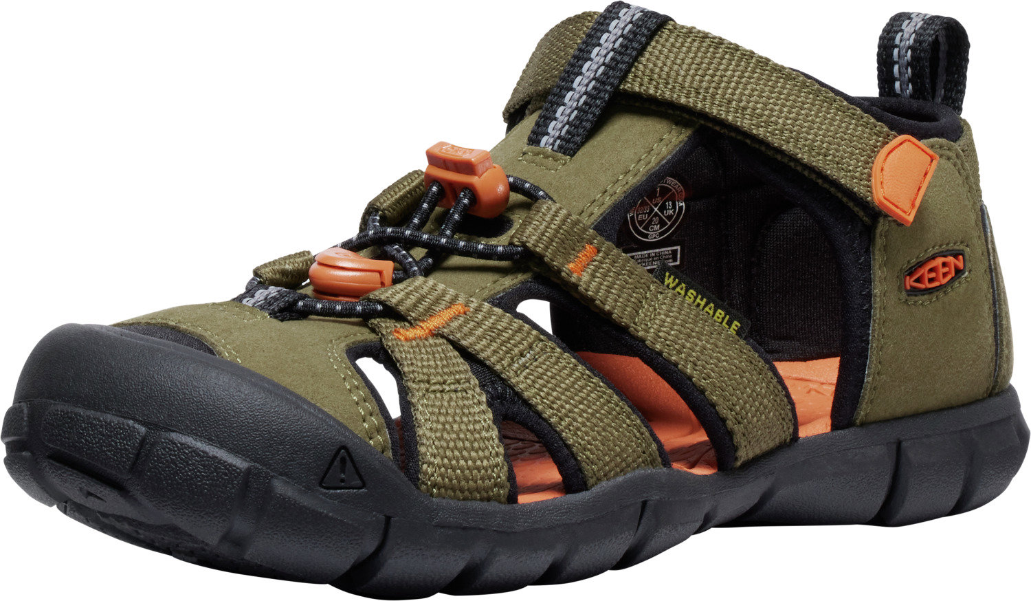 Keen Seacamp II CNX Youth Dark Olive/Gold Flame EU 37 / 232 mm