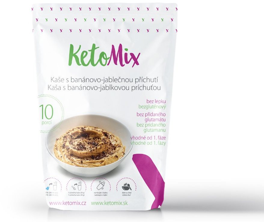 KetoMix Proteinová kaše 280 g (10 porcí) - s banánovo-jablečnou příchutí