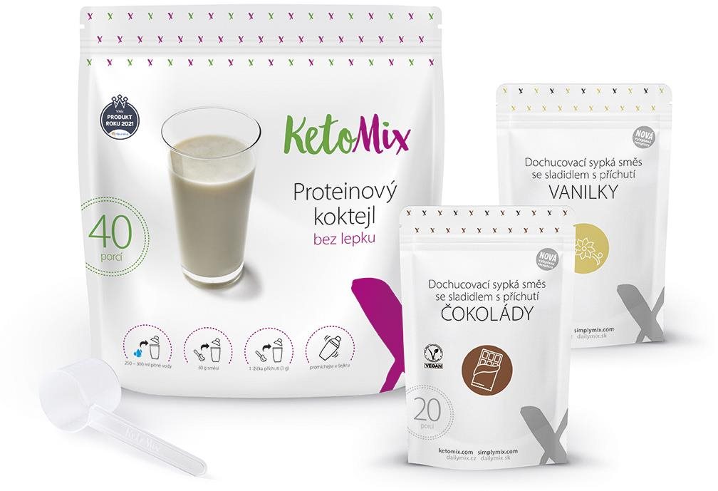 KetoMix Proteinový koktejl KetoMix 1200g - 40 porcí (čokoláda, vanilka)