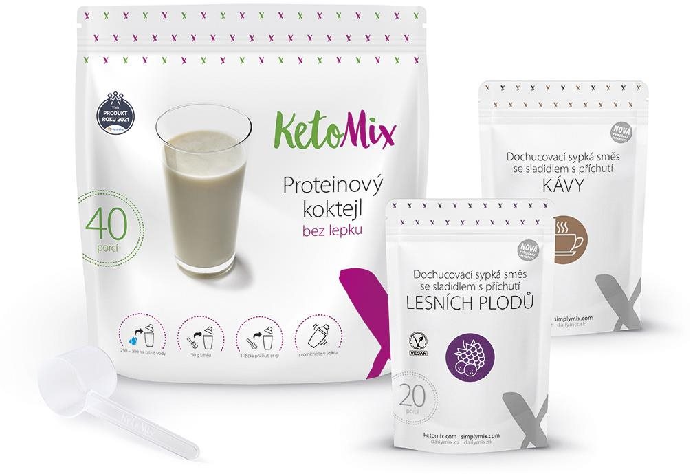 KetoMix Proteinový koktejl KetoMix 1200 g - 40 porcí (káva, lesní plody)
