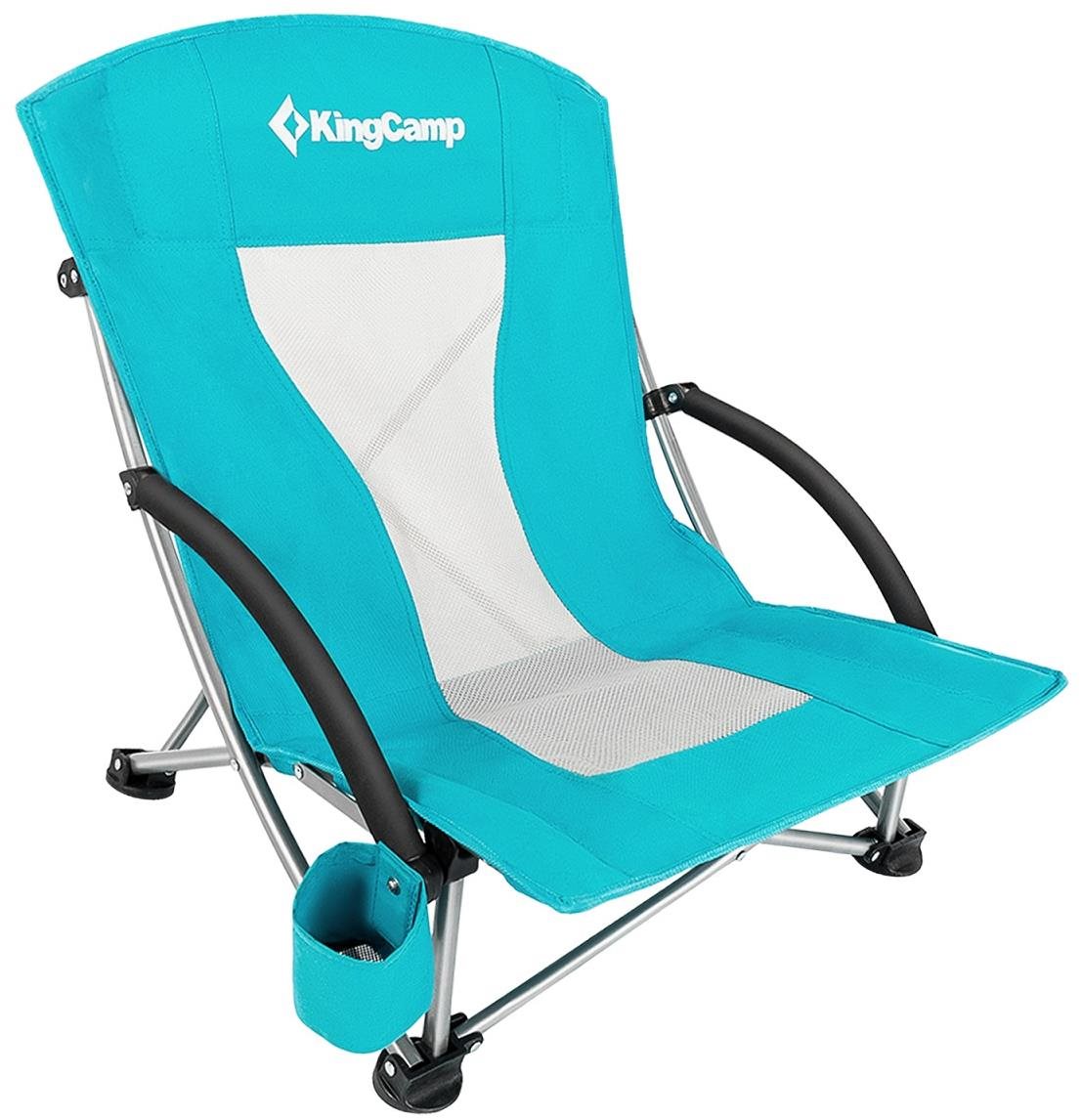 KING CAMP Kemping skládací židle Deluxe s opěrkami ocel, tyrkysová