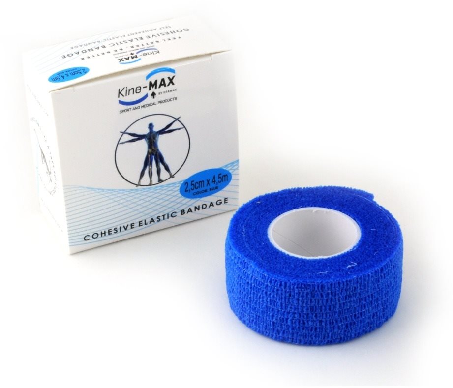 Kine-MAX Cohesive Elastic Bandage 2,5 cm × 4,5 m, modré