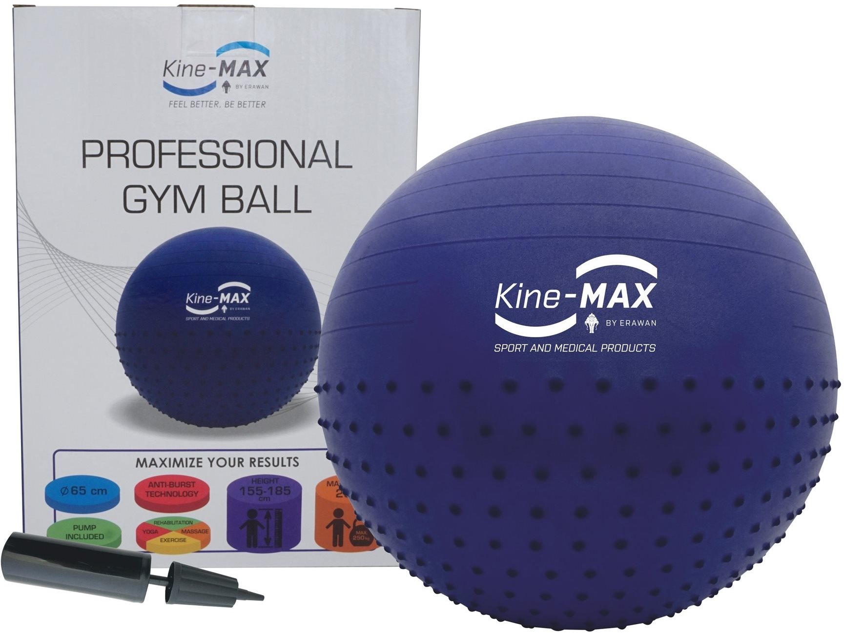 Kine-MAX Professional GYM Ball - modrý