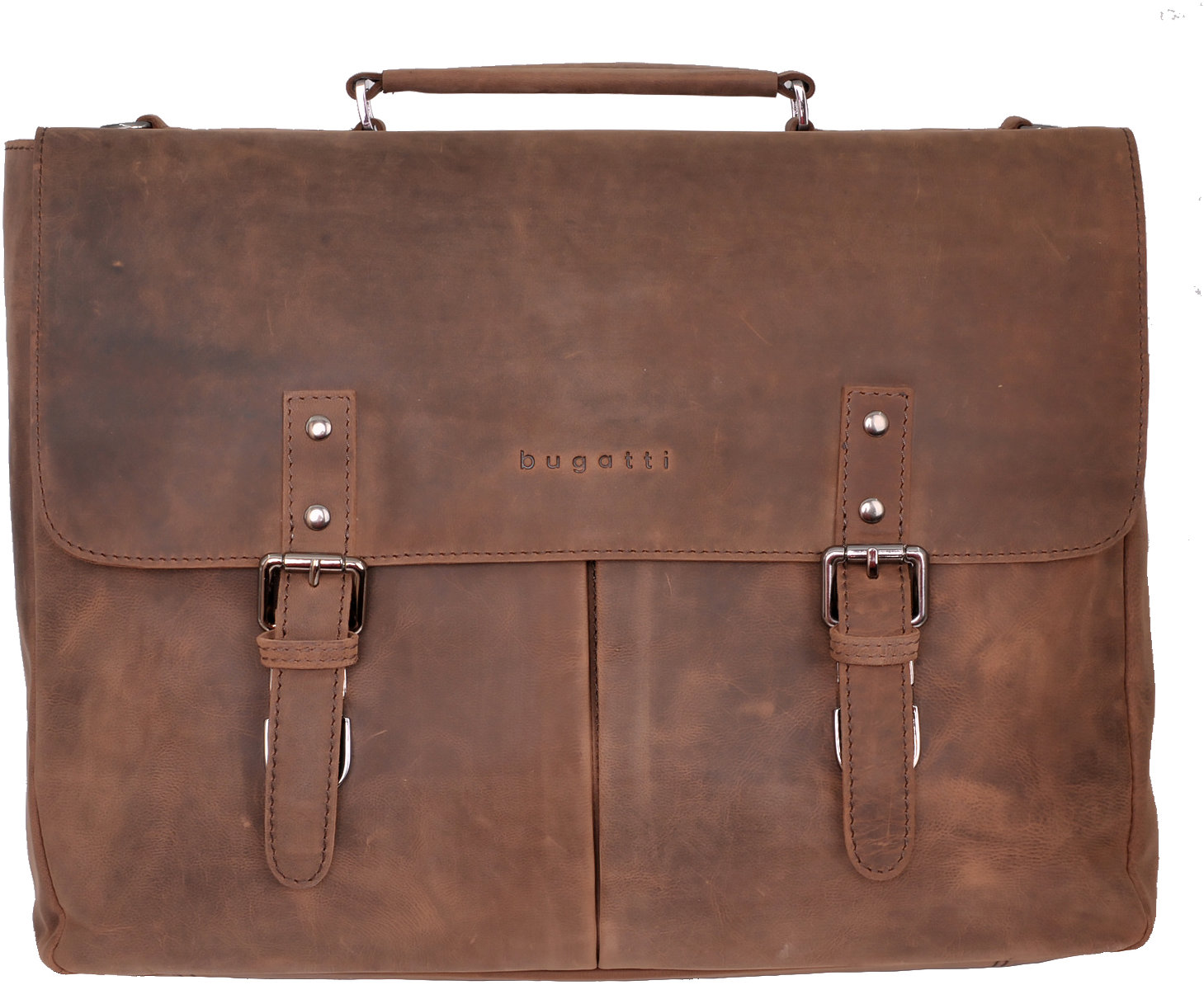 Bugatti briefcase with flap brown