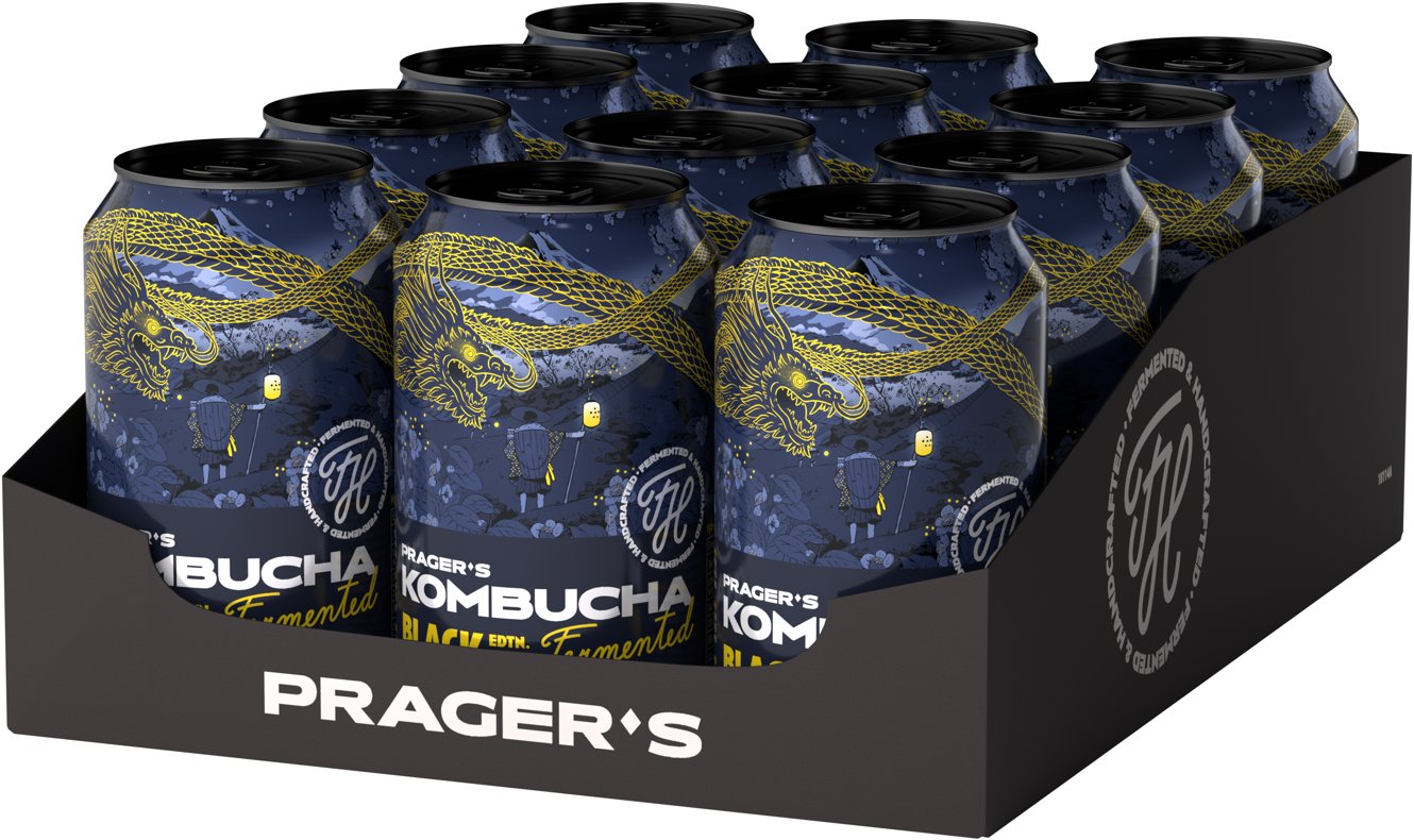 PRAGER'S Kombucha Black Edition 12 × 0,33 l