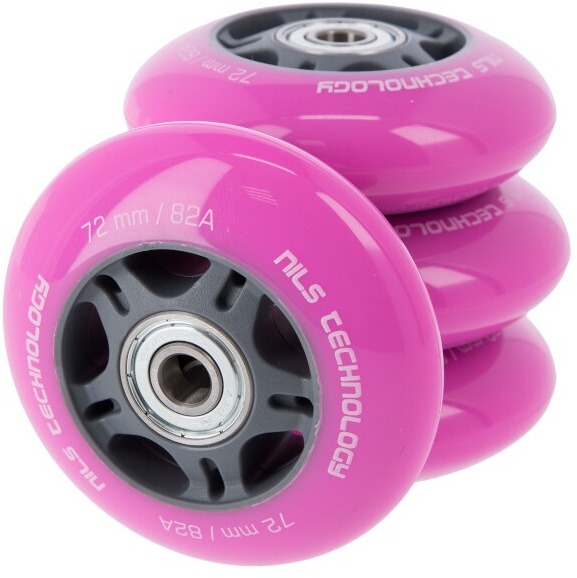 NILS EXTREME PU kolečka s ložisky 72 × 24mm ABEC 7 růžové
