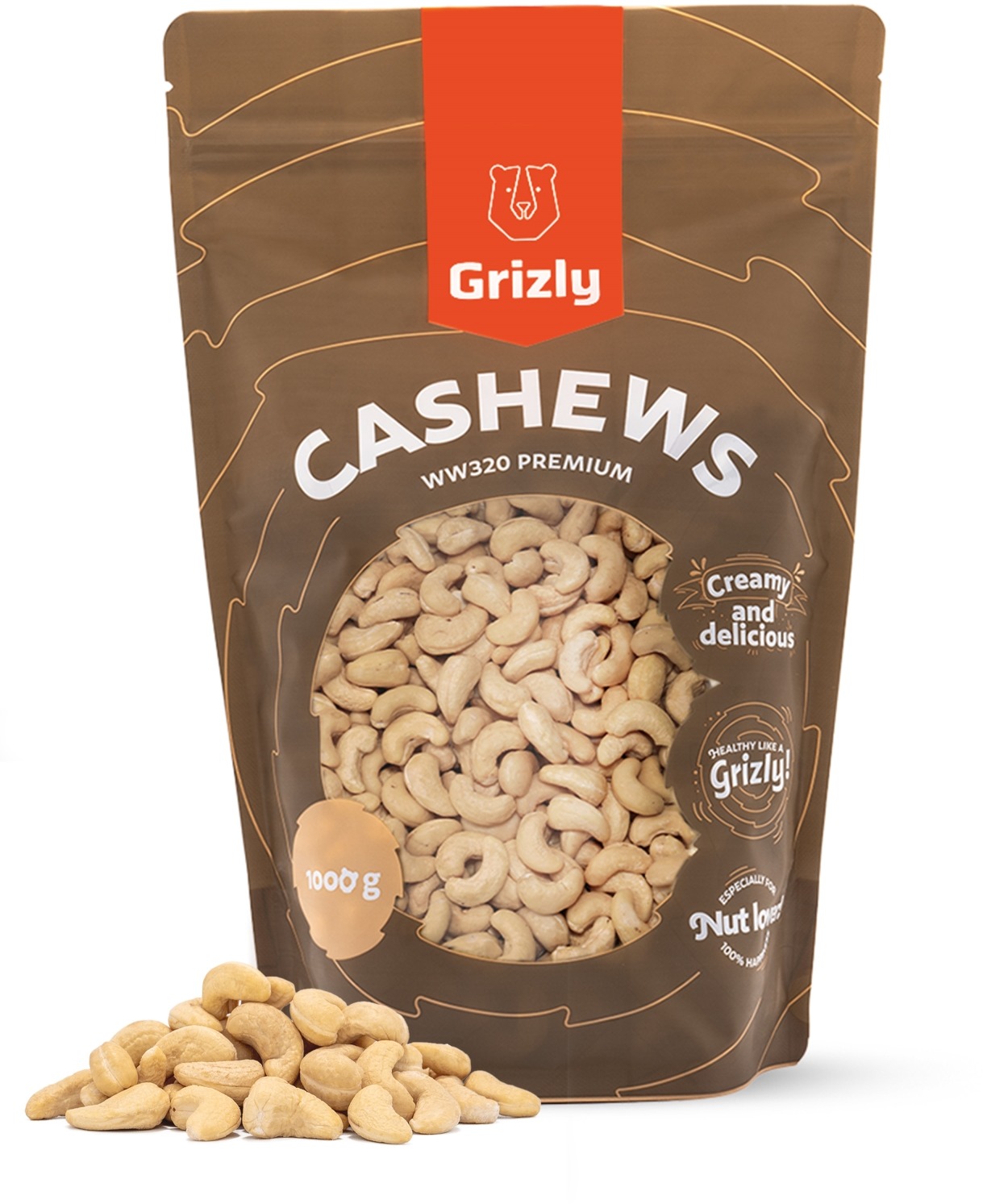 GRIZLY Kešu Natural ww320 premium 1000 g