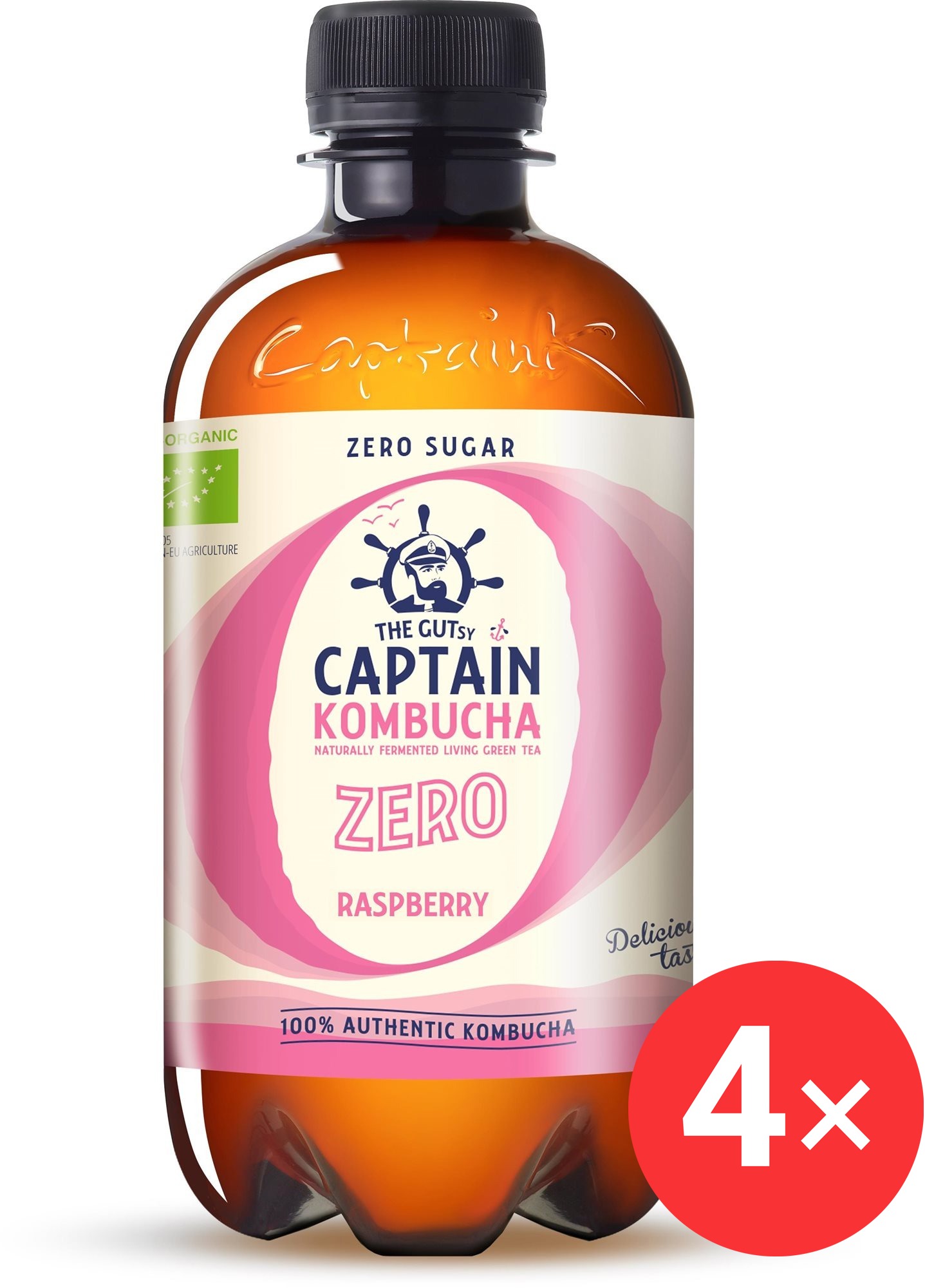 Captain Kombucha ZERO Malina 4 x 400 ml